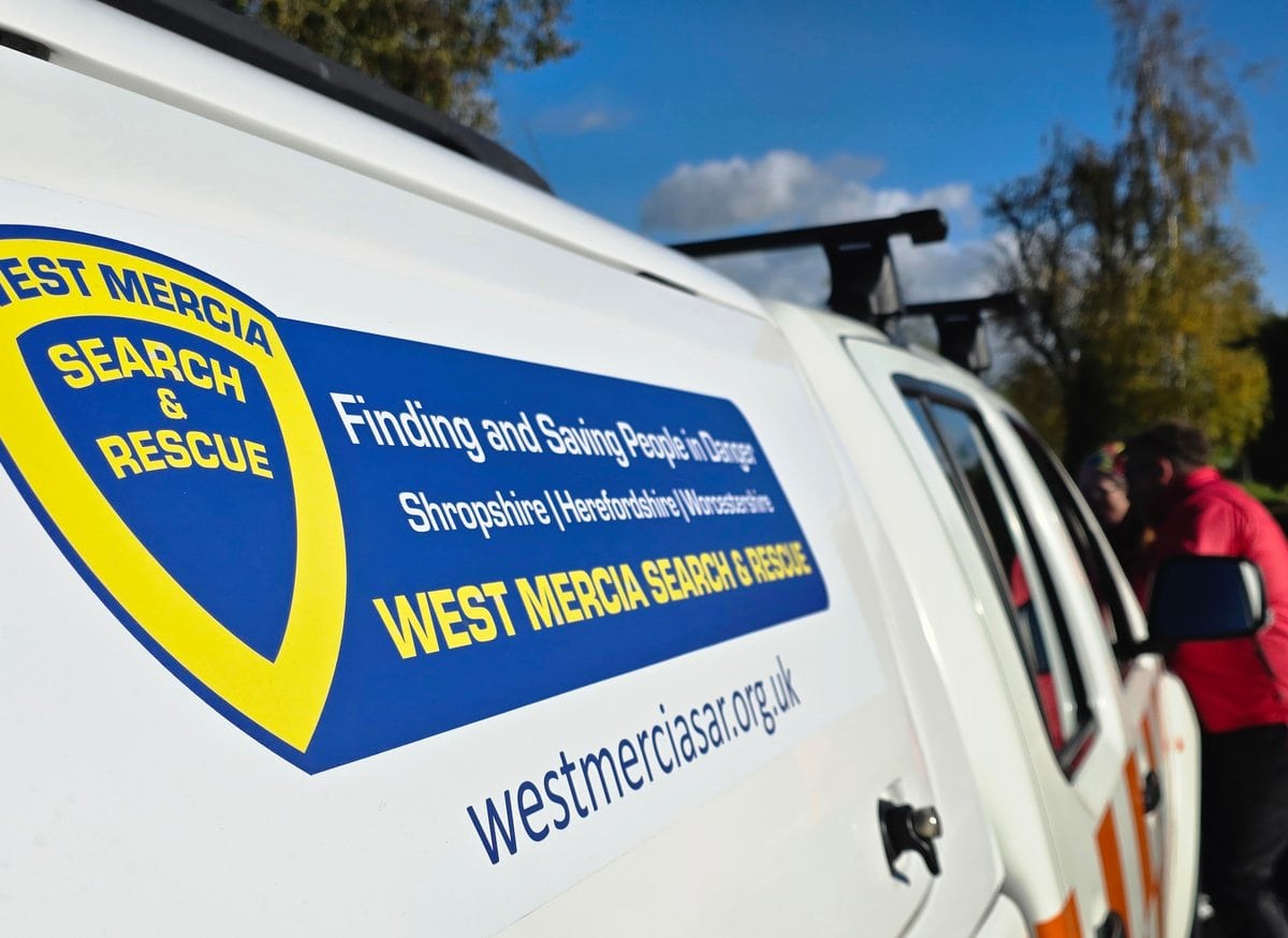 West Mercia Search and Rescue branding on one of the charity's response vehicles