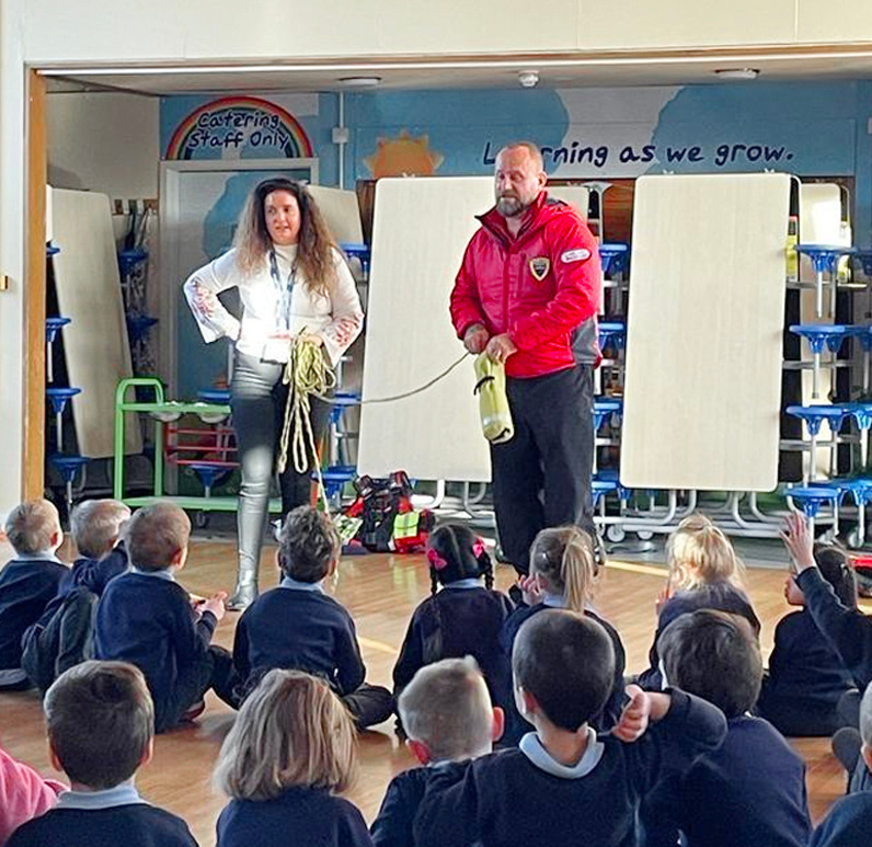 WMSAR volunteers delivering a water safety session in a school