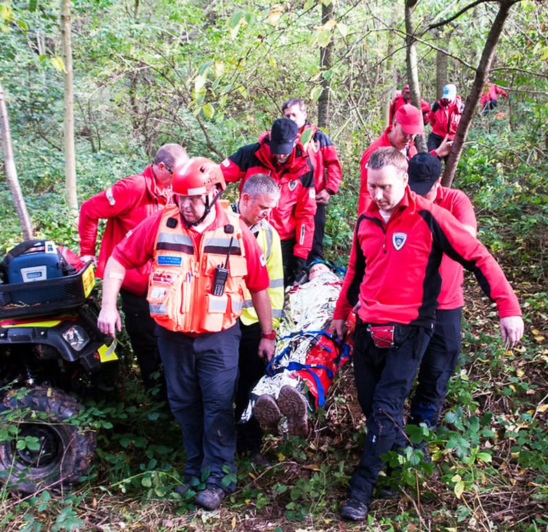 The WMSAR team on a woodland rescue