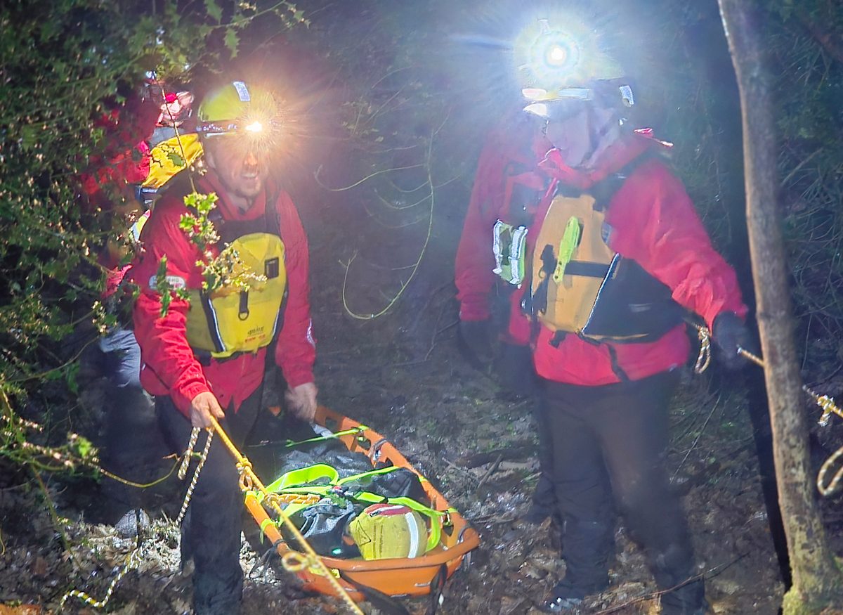 WMSAR volunteers searching the woods at night
