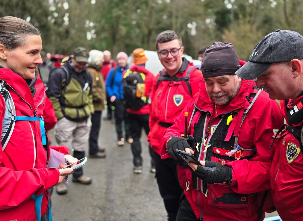 West Mercia Search and Rescue volunteers gathered at the start of a search